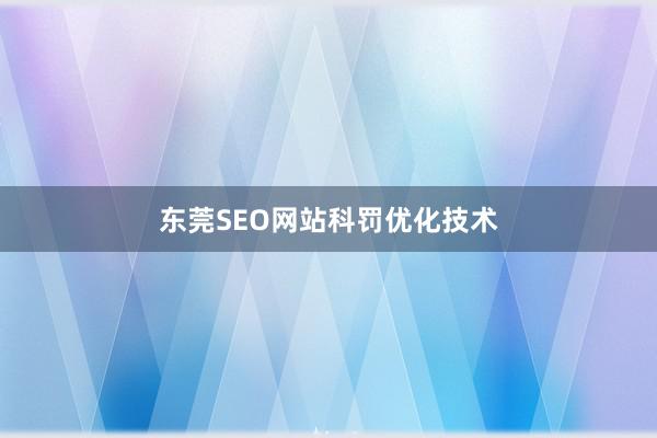 东莞SEO网站科罚优化技术